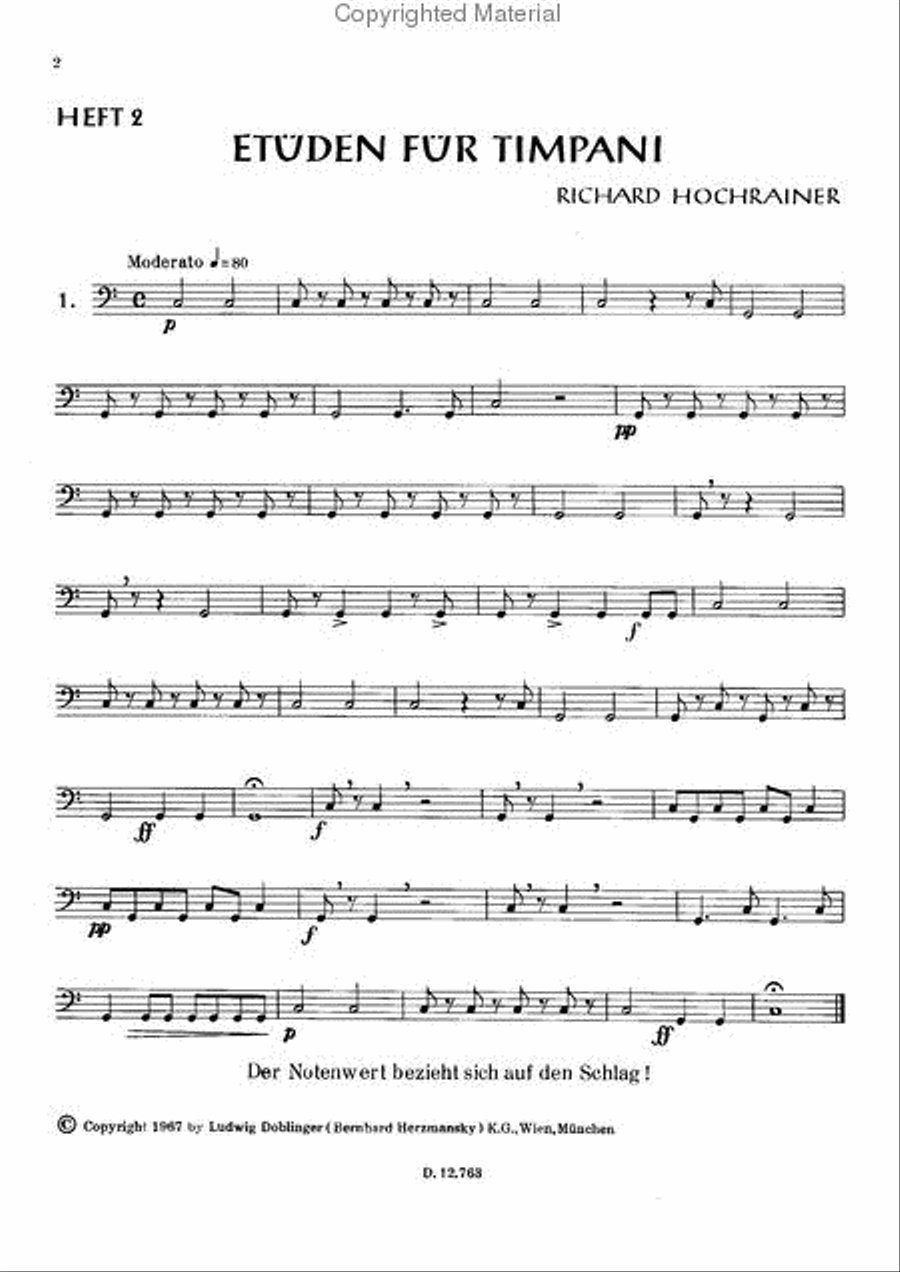 Etuden fur Timpani Band 2 Percussion scores gallery preview page 2