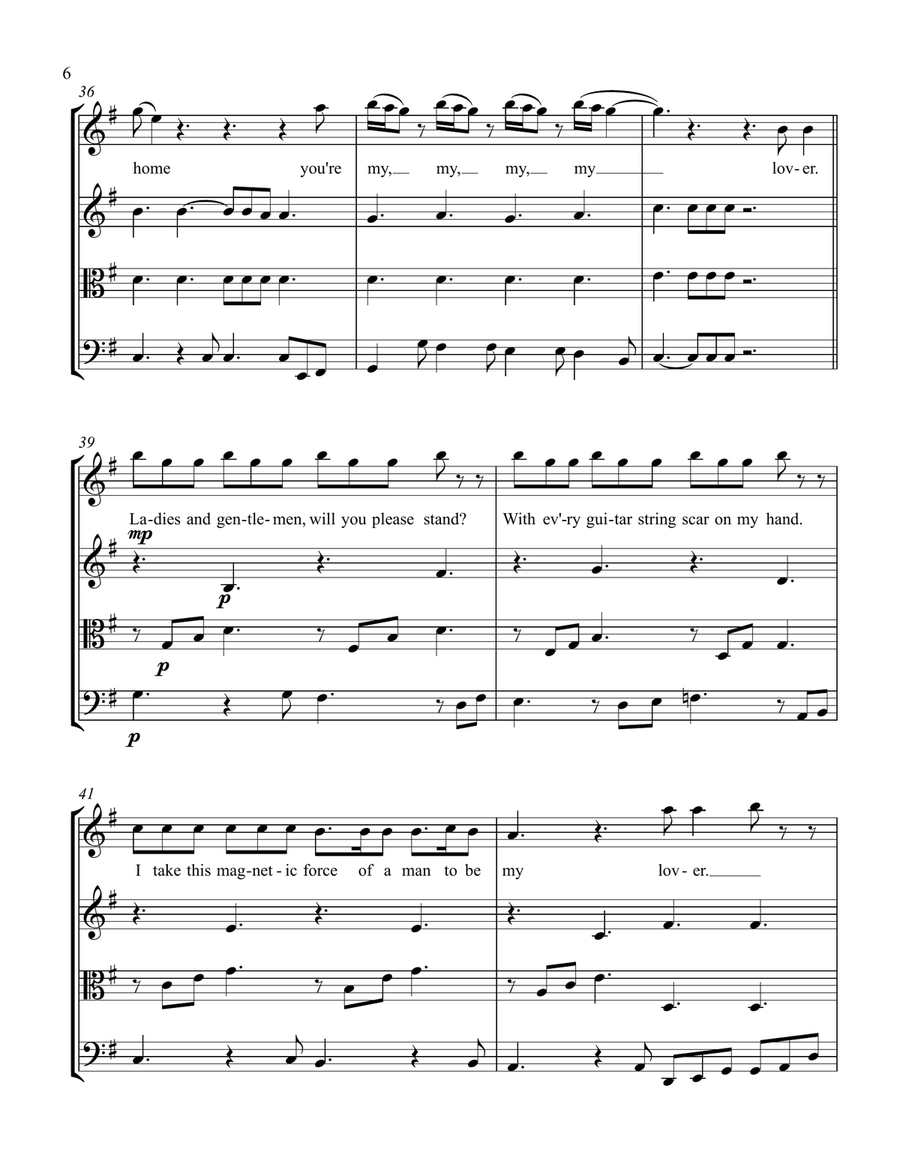 Lover Lover String Quartet scores gallery preview page 6
