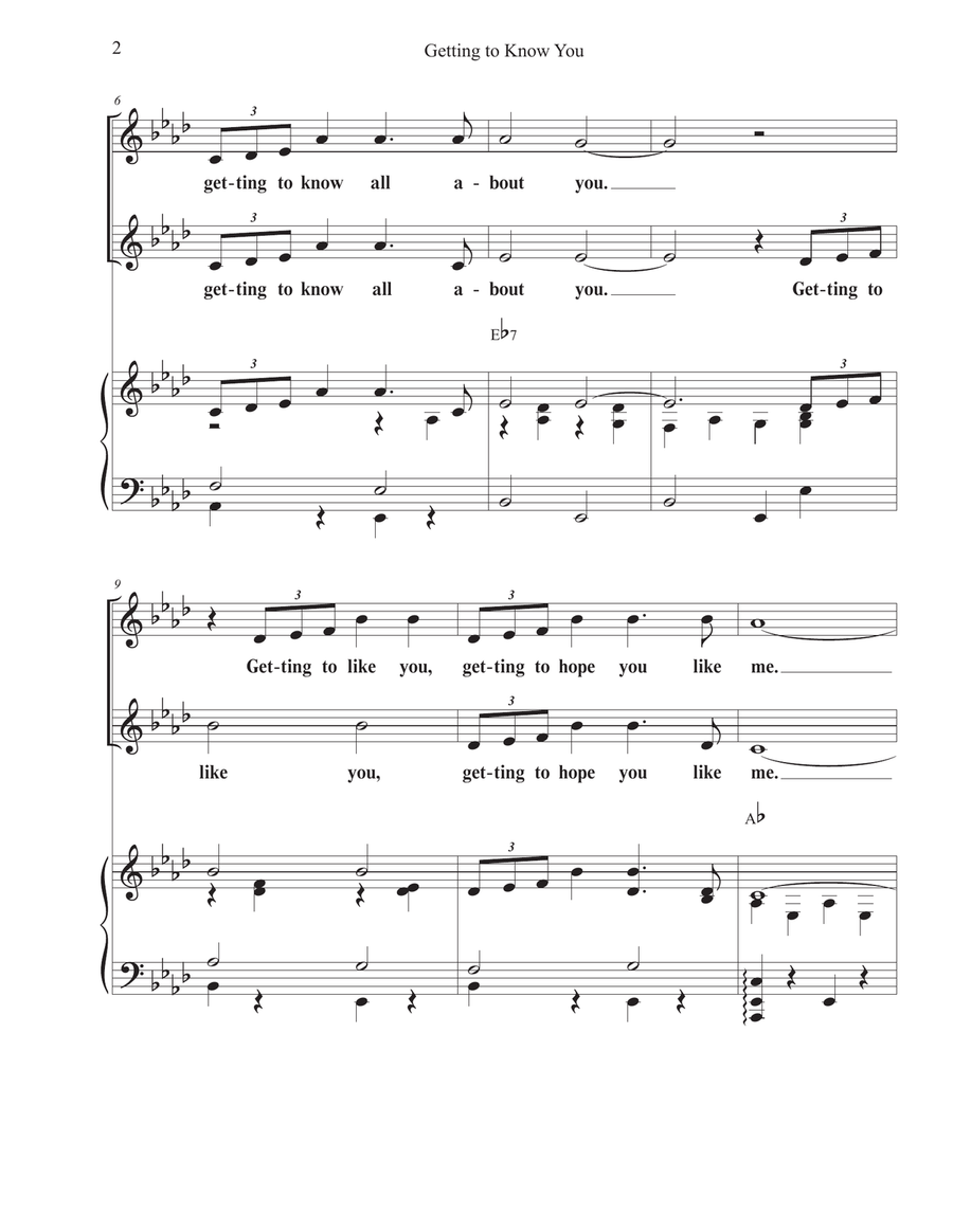 Getting To Know You 2-Part scores gallery preview page 2