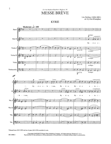 Messe Brève - Conductor's Score