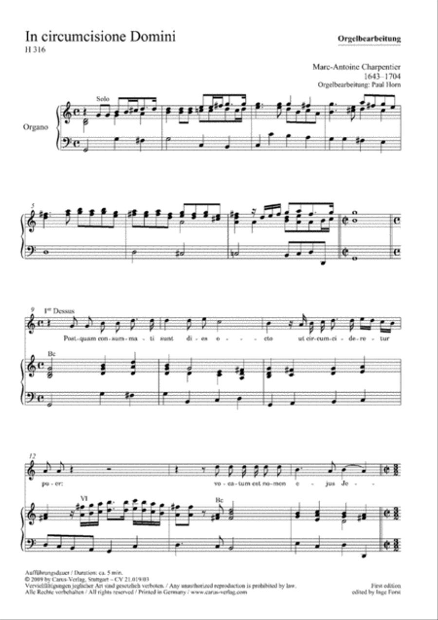 In circumcisione Domini Choir scores gallery preview page 1