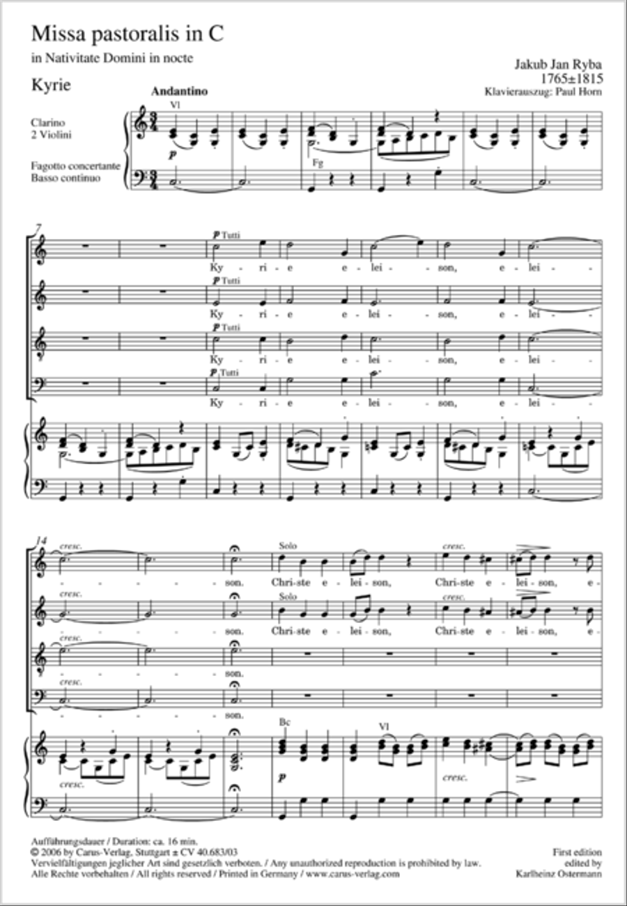 Missa pastoralis in C Missa pastoralis in C 4-Part scores gallery preview page 2