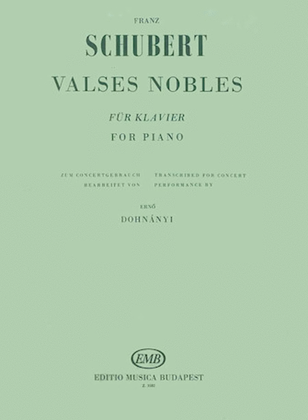 Book cover for Valses Nobles-pno