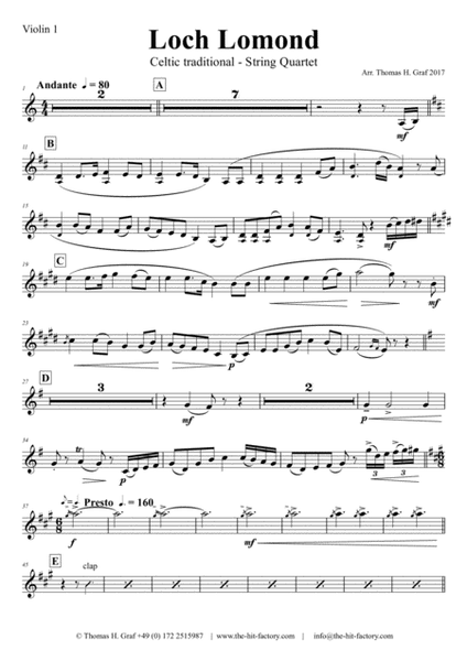 Loch Lomond - Celtic Traditional - String Quartet image number null