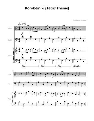 Tetris Theme for Cello and Viola