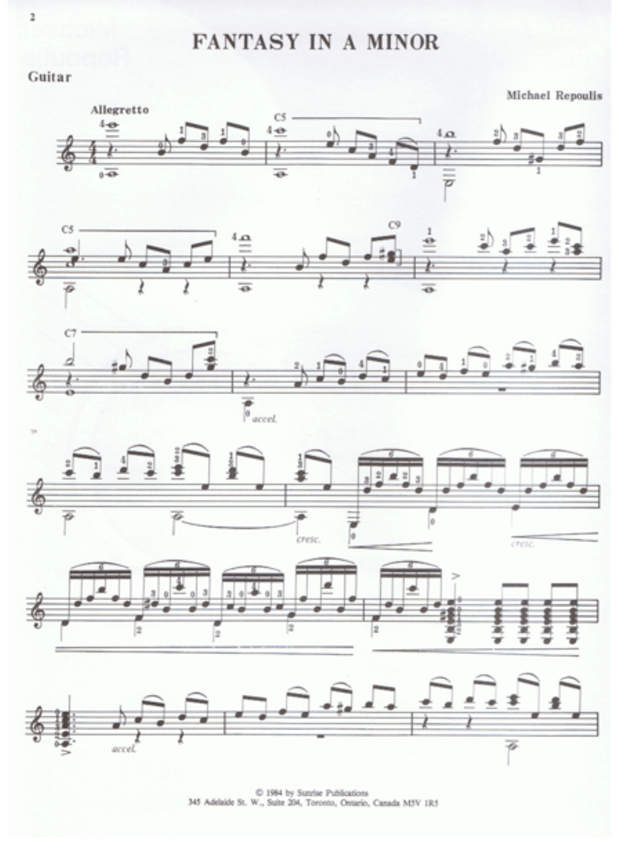 Fantasy in A Minor Fantasy in A Minor Classical Guitar scores gallery preview page 1