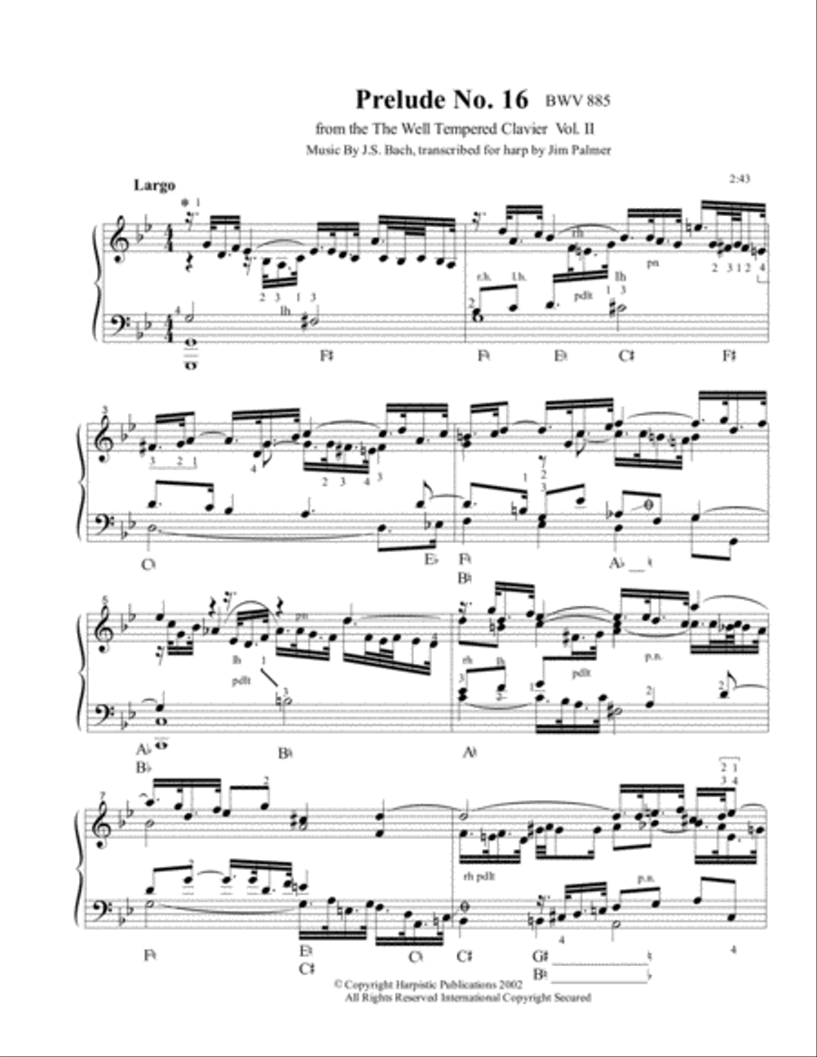 Prelude No. 16 Harp scores gallery preview page 1