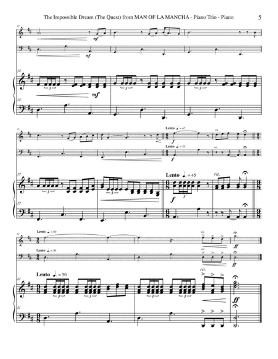 The Impossible Dream The Impossible Dream Piano Trio scores gallery preview page 5