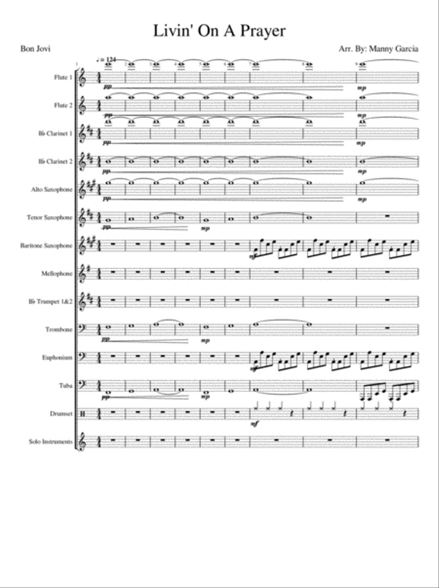 Livin' On A Prayer Small Ensemble scores gallery preview page 1