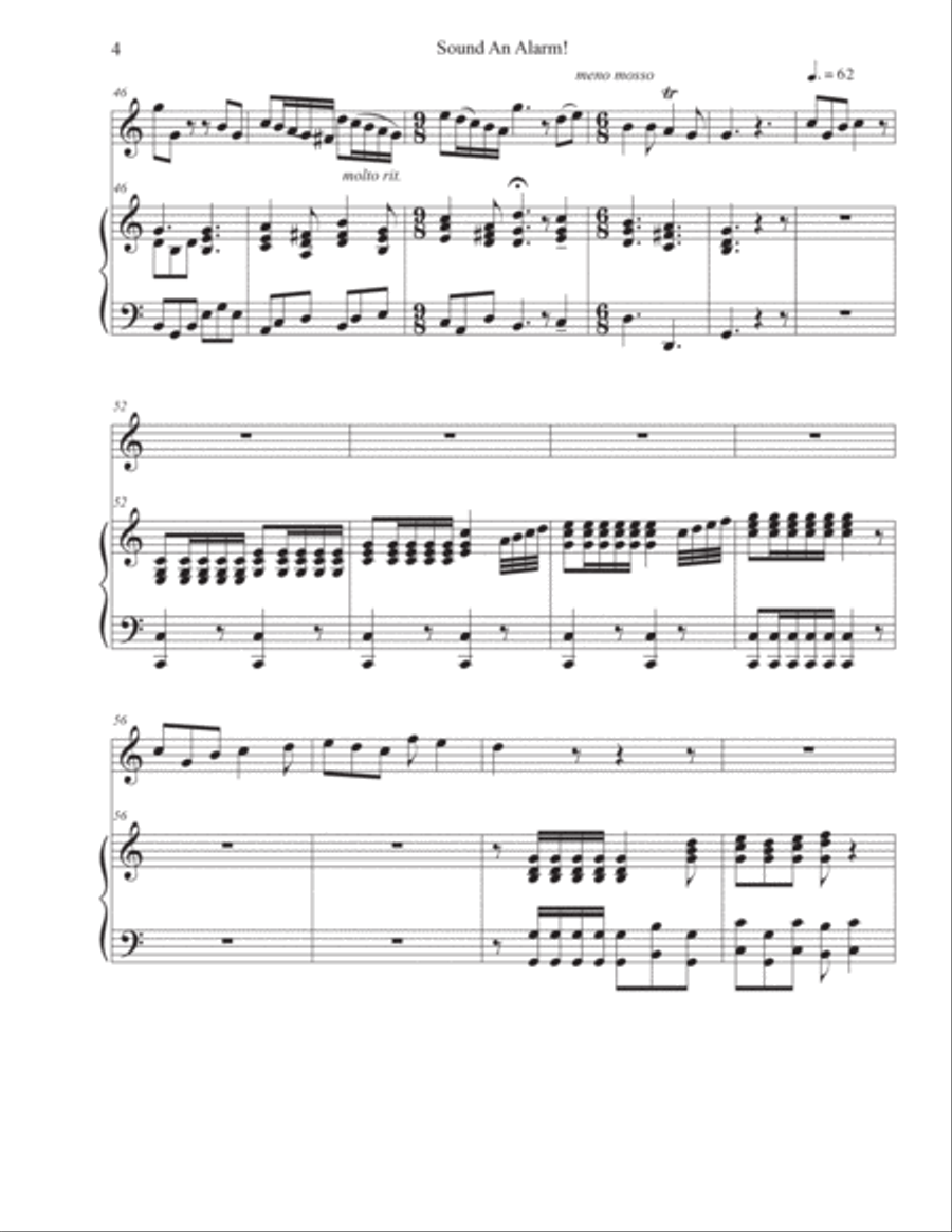 Sound An Alarm - Aria from Judas Maccabaeus - Violin & Piano in C Violin Solo scores gallery preview page 4