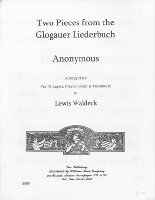 Book cover for Two Pieces from "The Glogauber Liederbuch" (Lewis Waldeck)