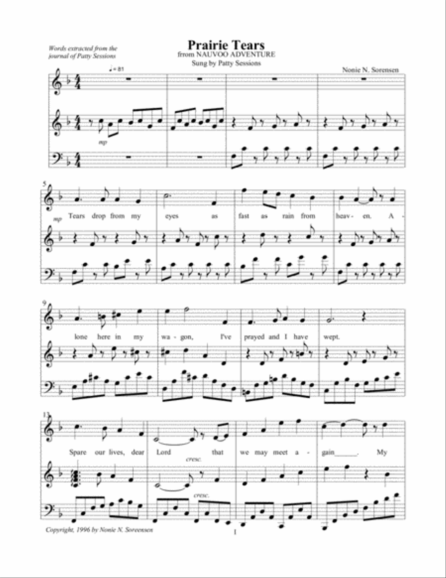 Prairie Tears (from the Musical Show 