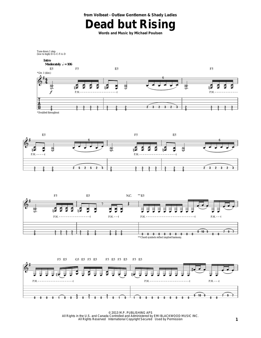 Dead But Rising Acoustic Guitar scores gallery preview page 1