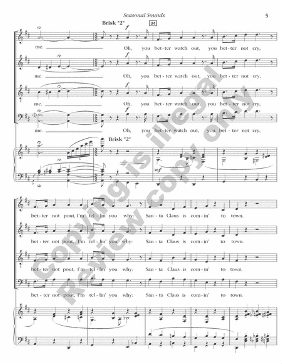 Seasonal Sounds 4-Part scores gallery preview page 5
