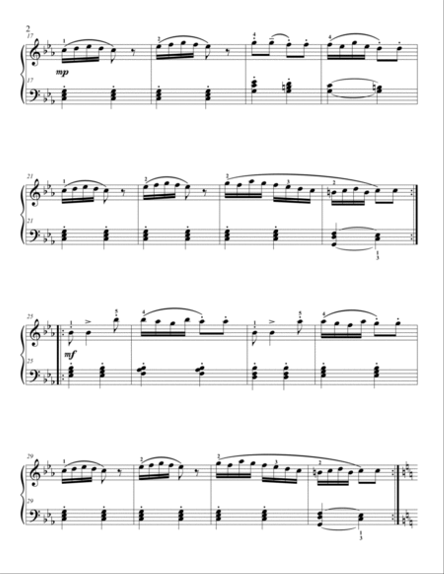 Haydn Gypsy Dance Easy Piano scores gallery preview page 2
