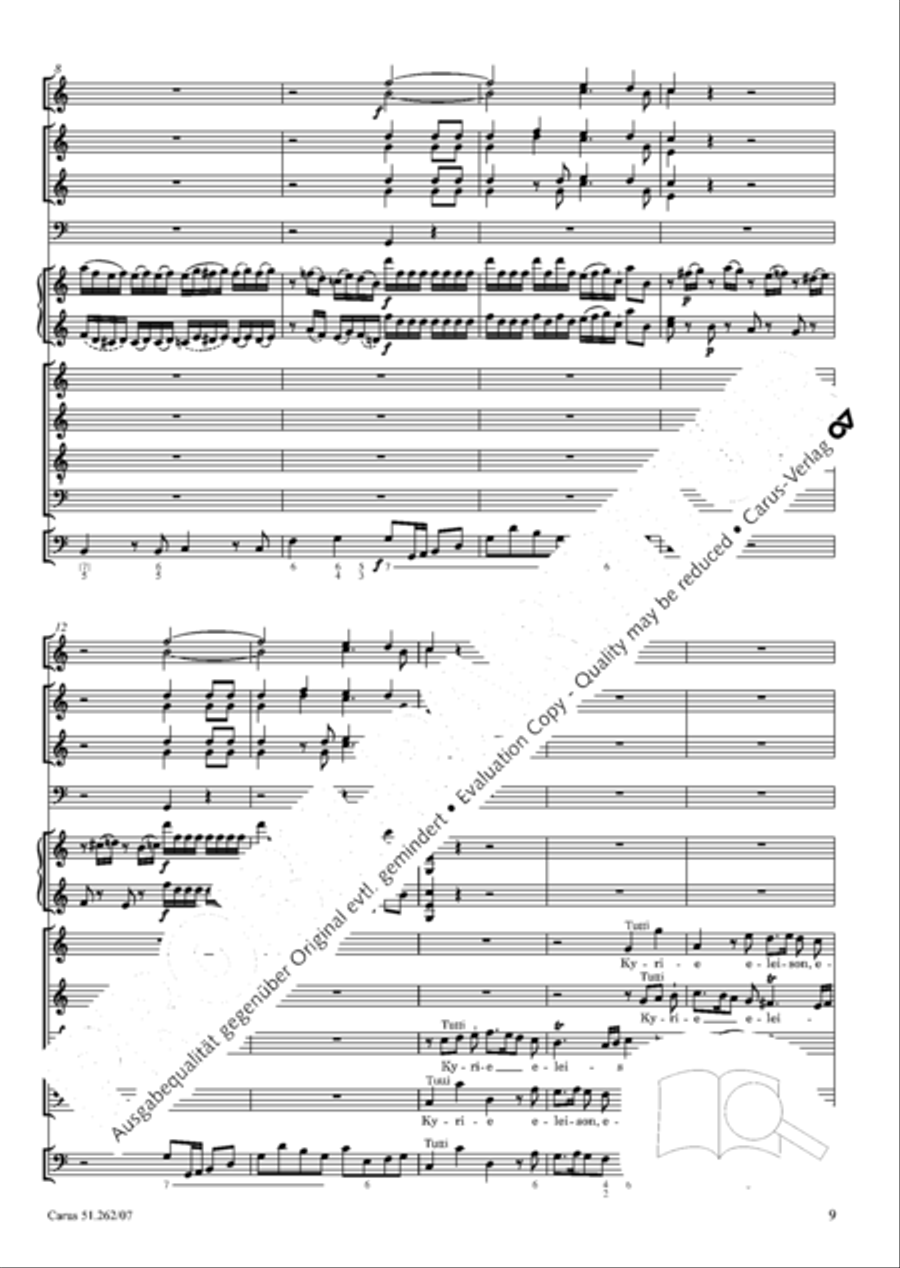 Missa longa in C major (Missa longa in C) 4-Part scores gallery preview page 10