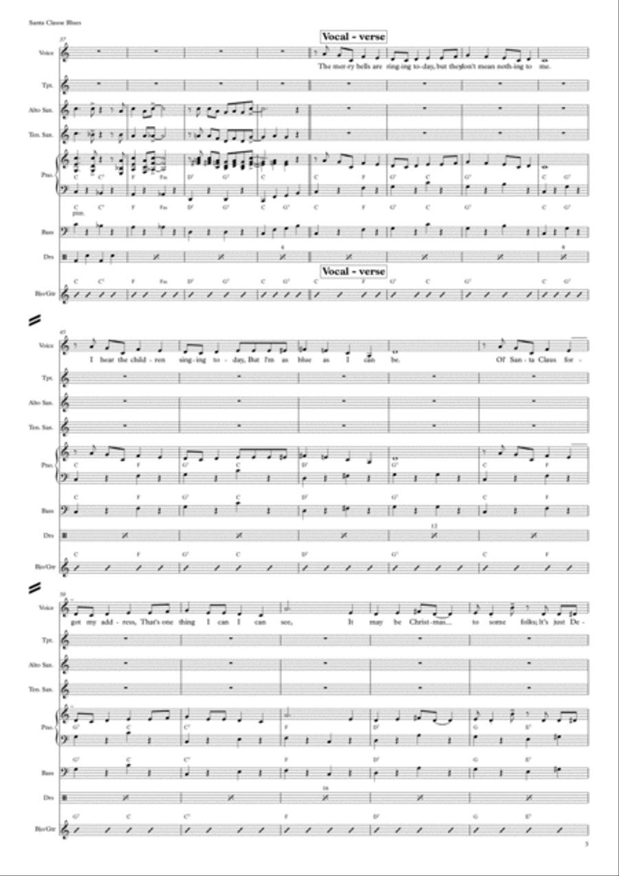 Santa Claus Blues Jazz Ensemble scores gallery preview page 3