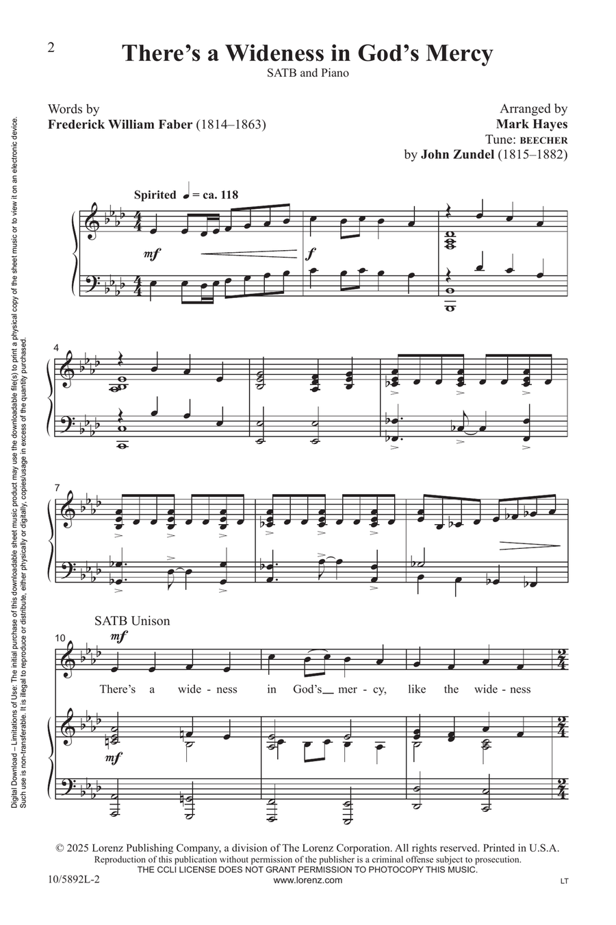 There's a Wideness in God's Mercy Choir scores gallery preview page 2