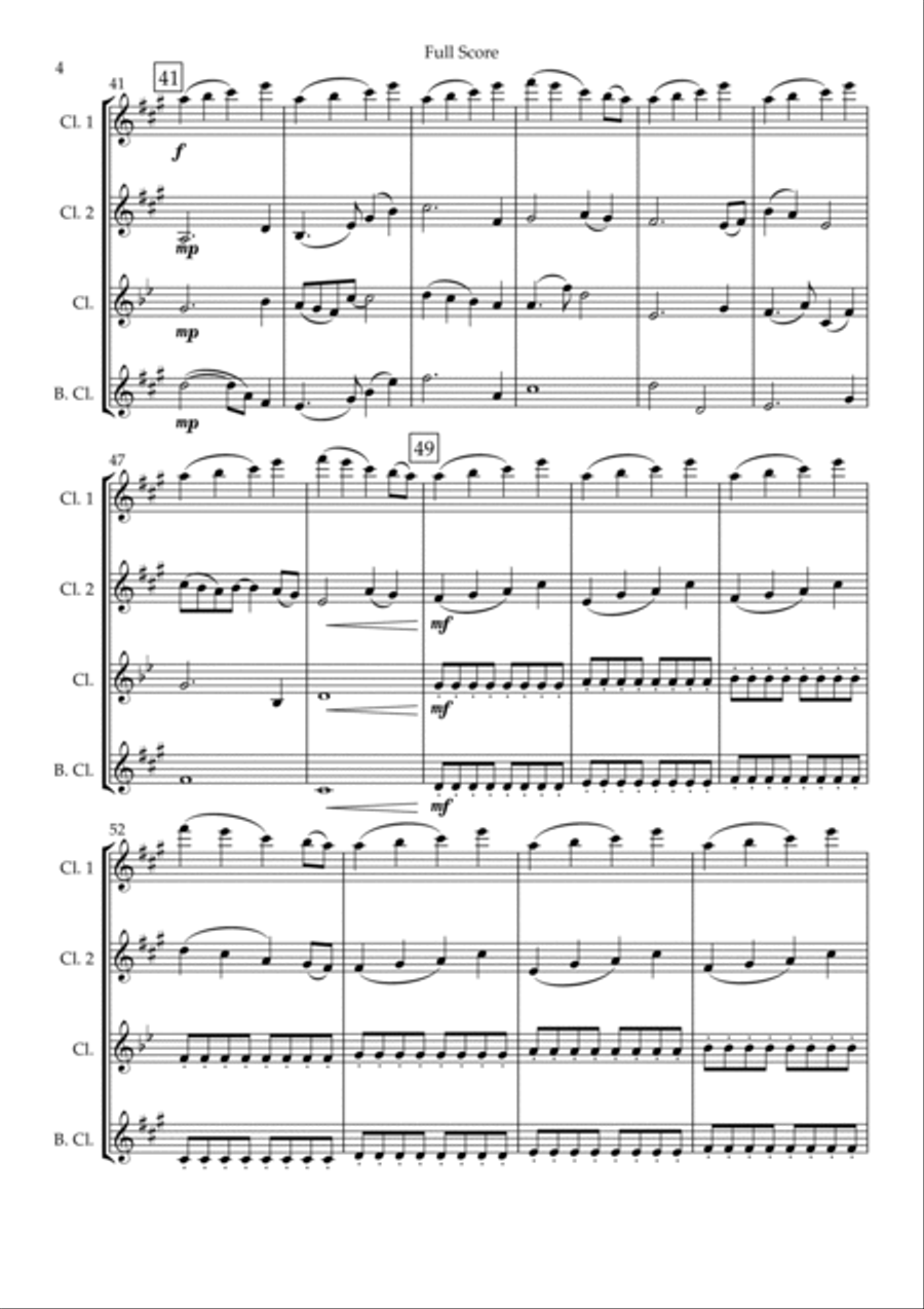 Build My Life Clarinet Quartet scores gallery preview page 4