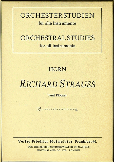 Orchesterstudien fur Horn, Heft 15: Richard Strauss