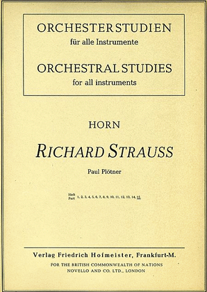 Orchesterstudien fur Horn, Heft 15: Richard Strauss