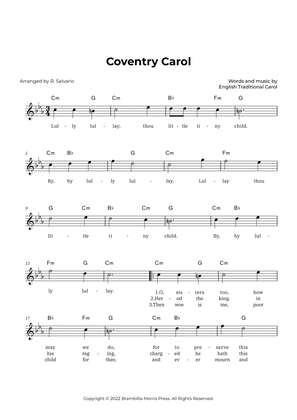 Coventry Carol (Key of C Minor)