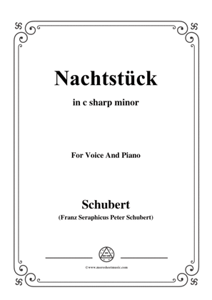 Book cover for Schubert-Nachtstück,Op.36 No.2,in c sharp minor,for Voice&Piano