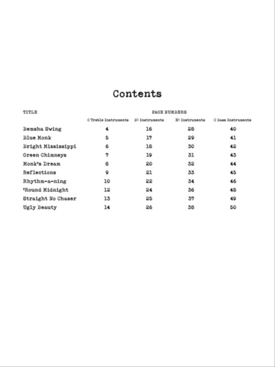 Thelonious Monk Play-Along Piano scores gallery preview page 3
