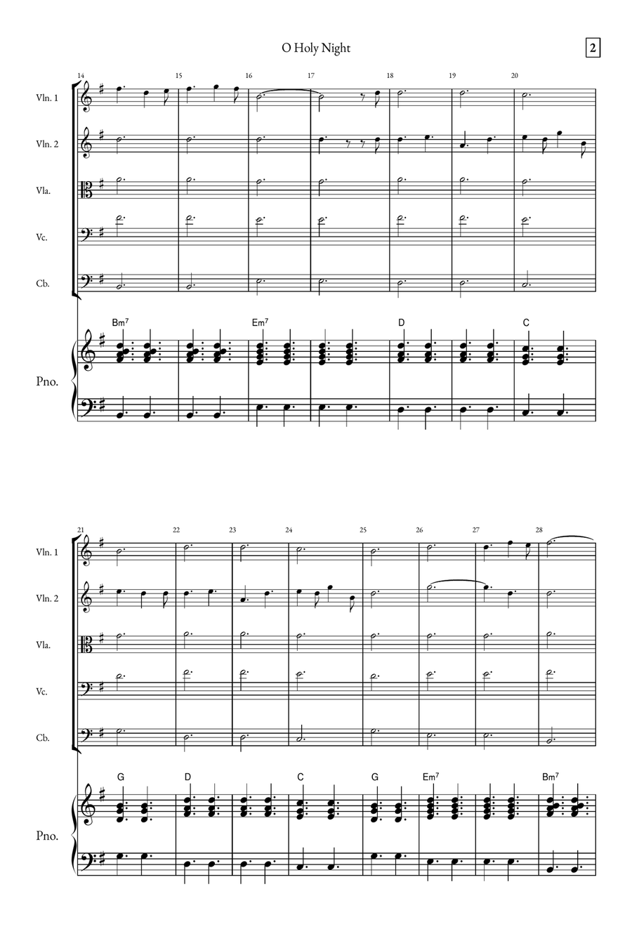 O Holy Night String Quintet scores gallery preview page 2