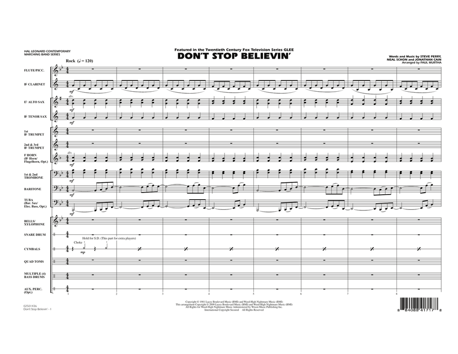 Don't Stop Believin' - Full Score