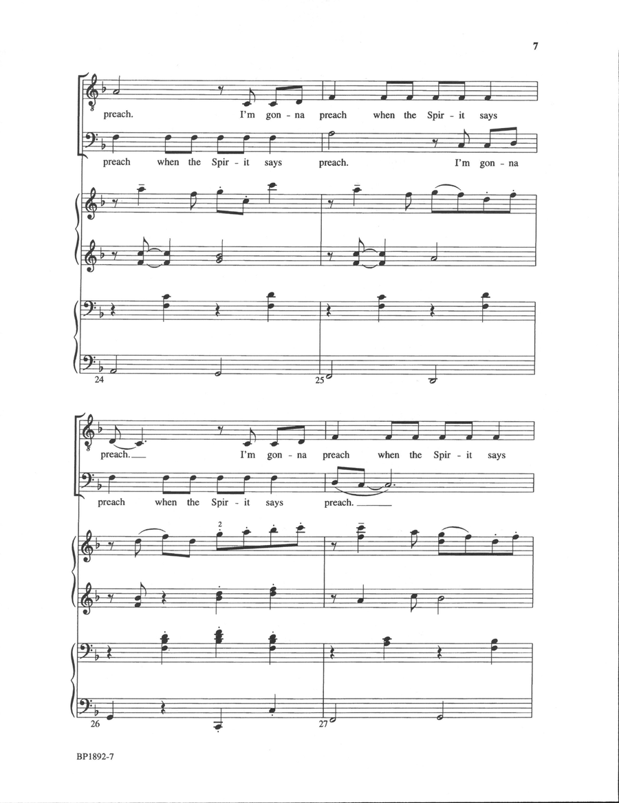 I'm Gonna Sing When the Spirit Says Sing - TTBB TTBB scores gallery preview page 6