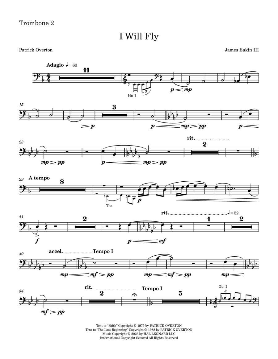 I Will Fly - Trombone 2