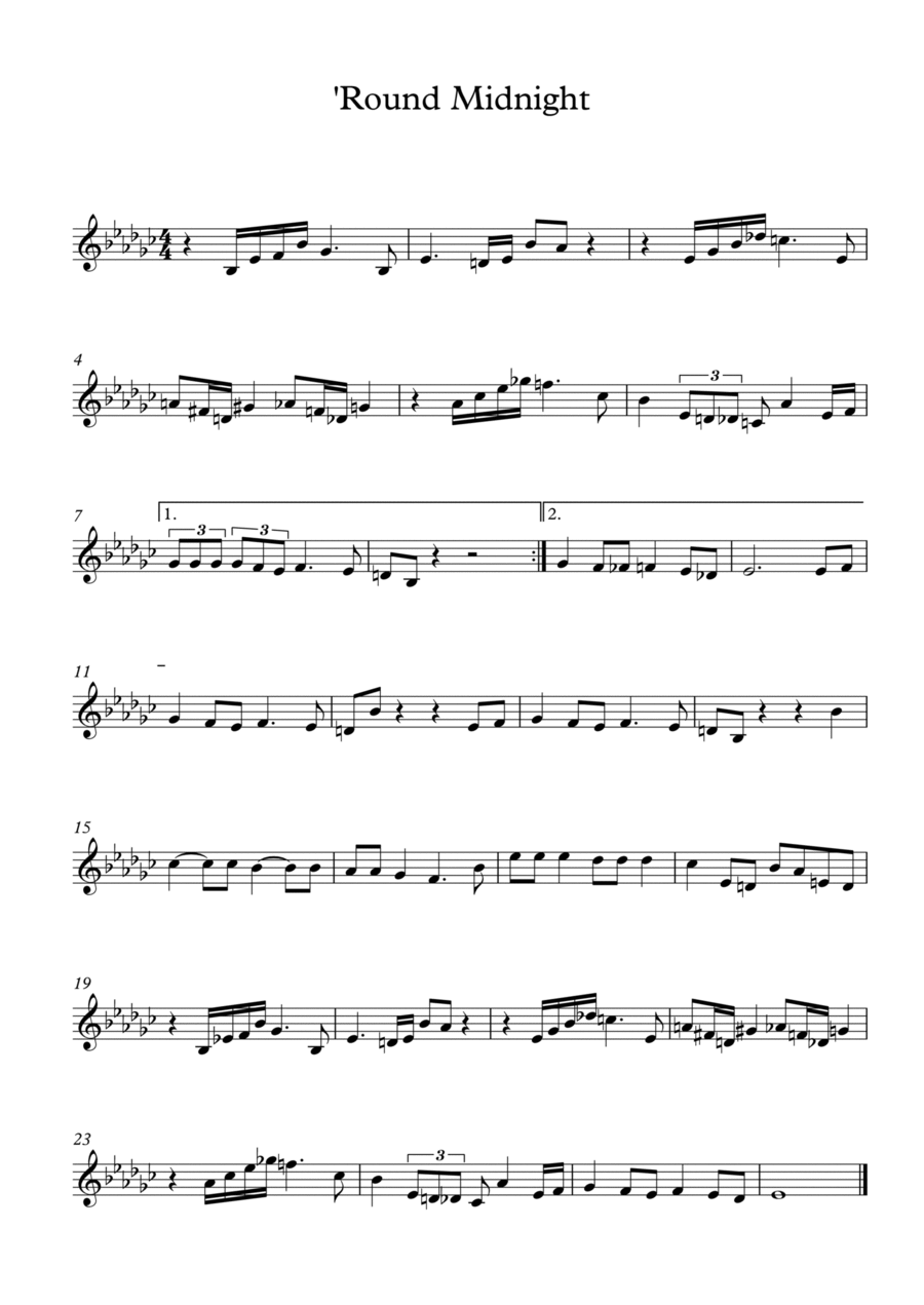 'round Midnight Part scores gallery preview page 1