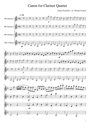 Pachelbel : Canon (for Clarinet Quartet)