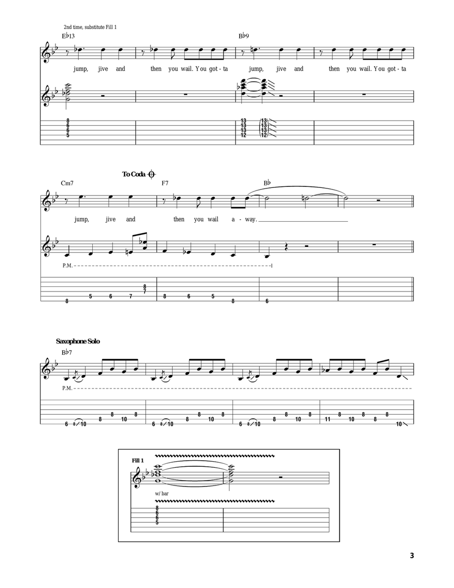 Jump, Jive An' Wail Acoustic Guitar scores gallery preview page 3
