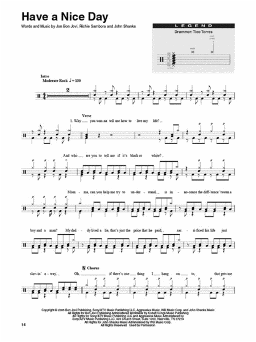 Bon Jovi Drums scores gallery preview page 5
