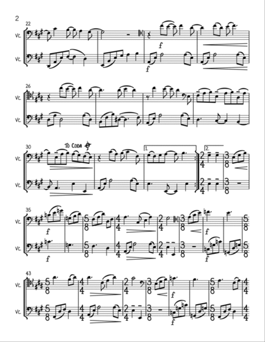 Here Comes The Sun Here Comes The Sun String Duet scores gallery preview page 2