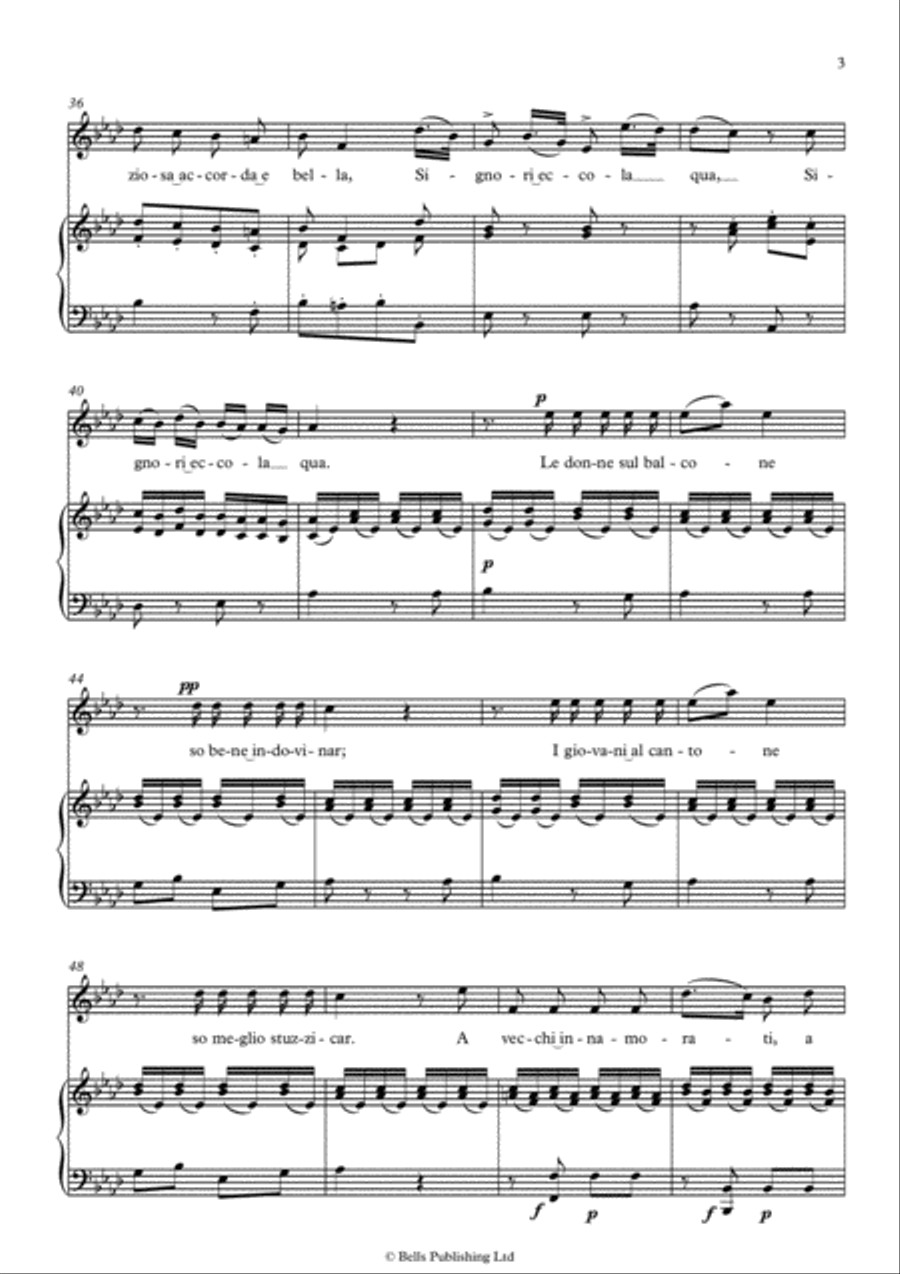 Chi vuol la zingarella (A-flat Major) Voice Solo scores gallery preview page 3
