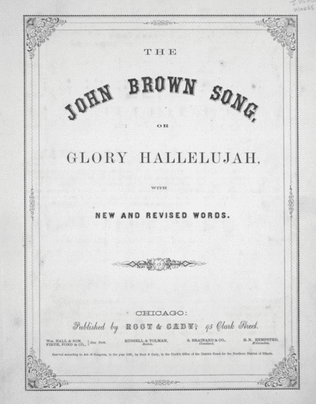 Book cover for The John Brown Song, or, Glory Hallelujah