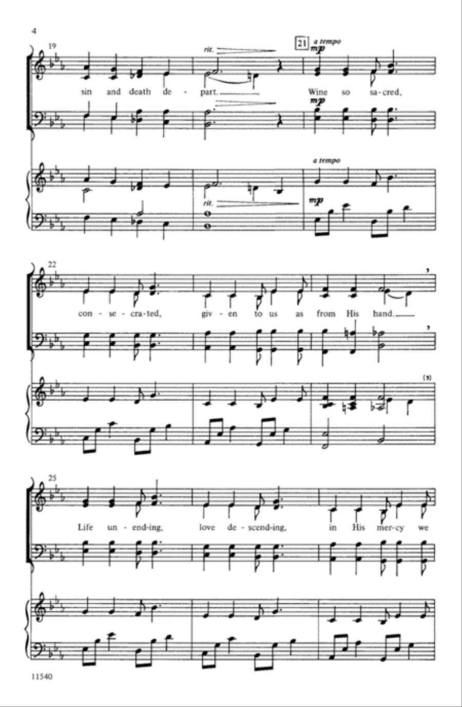 Communion Meditation 4-Part scores gallery preview page 4