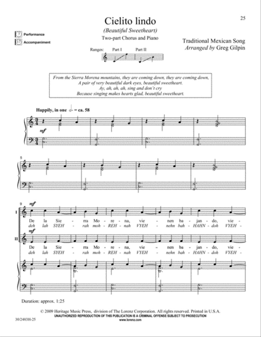 Friends to the North and Friends to the South Unison Choir scores gallery preview page 26