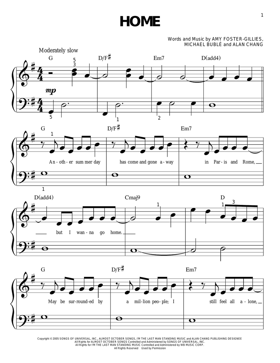 Home Easy Piano scores gallery preview page 1