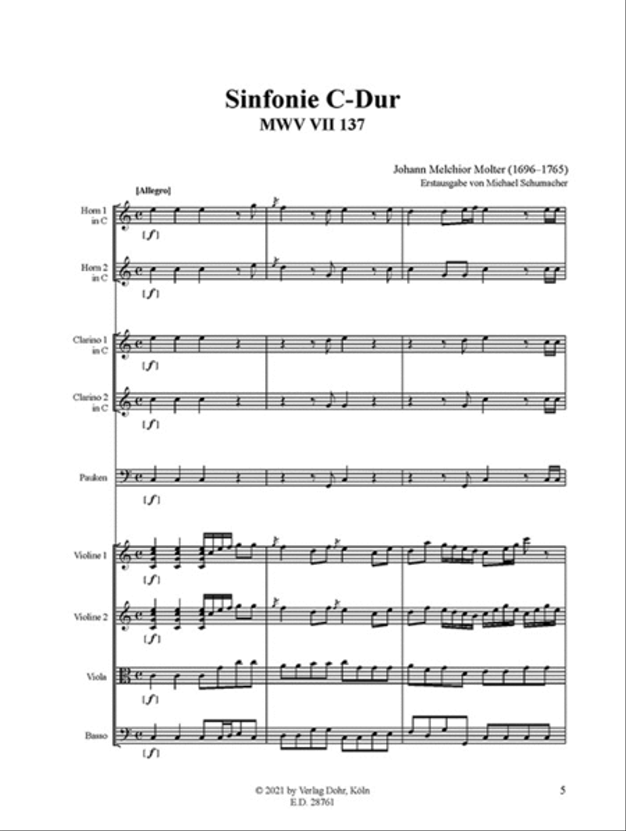 Sinfonie Nr. 137 C-Dur MWV VII 137 Orchestra scores gallery preview page 2