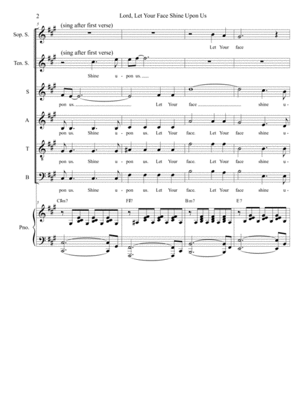 Lord, Let Your Face Shine Upon Us (Solos with SATB) image number null