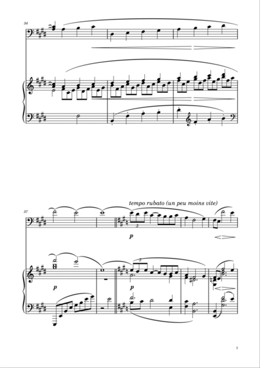Debussy - Arabesque Nº1 - Cello Solo w/ Piano Accompaniment Piano scores gallery preview page 5