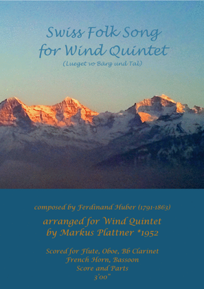 Book cover for Swiss Folk Song for Wind Quintet