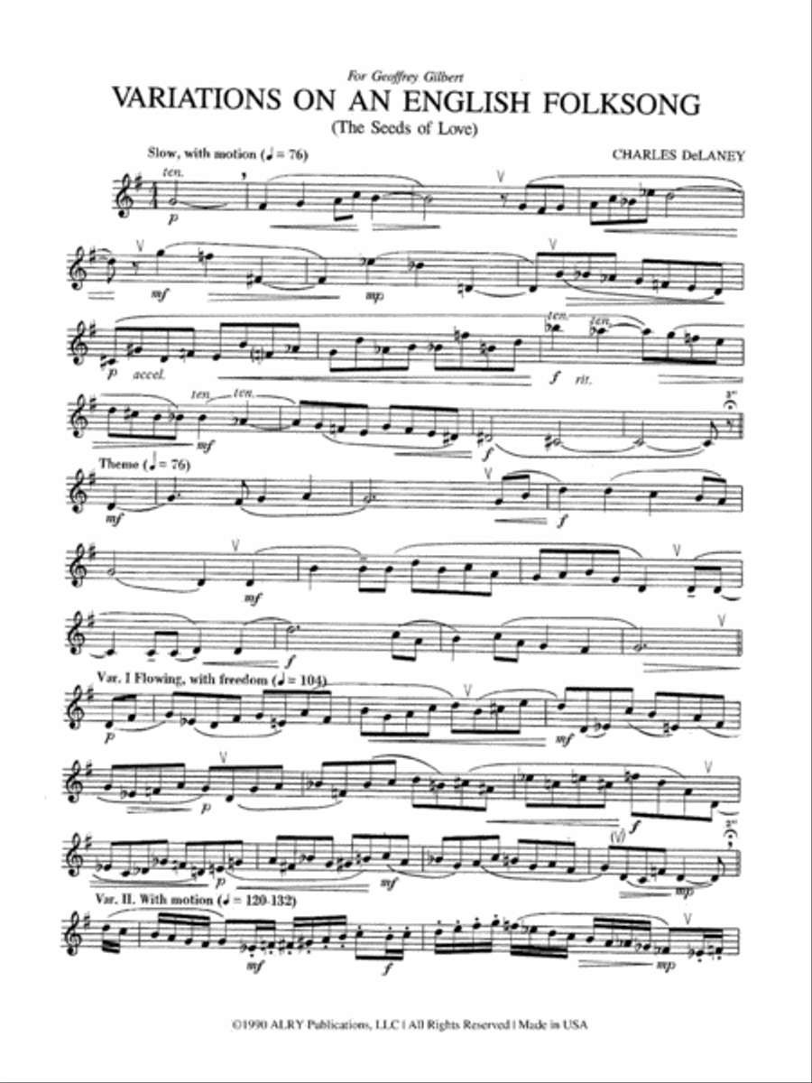 Variations on an English Folk Song 