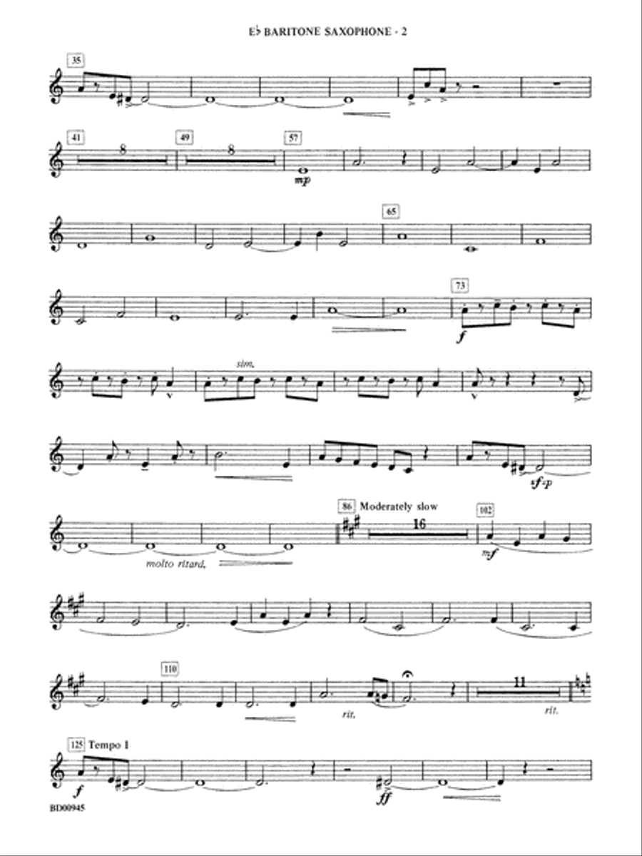 Okeanos: E-flat Baritone Saxophone Concert Band scores gallery preview page 2