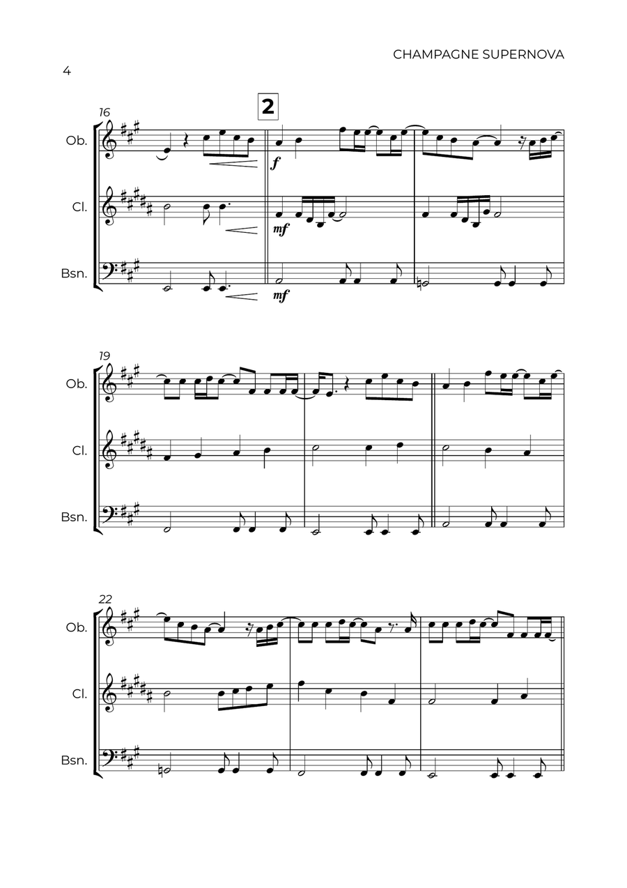 Champagne Supernova Woodwind Trio scores gallery preview page 4
