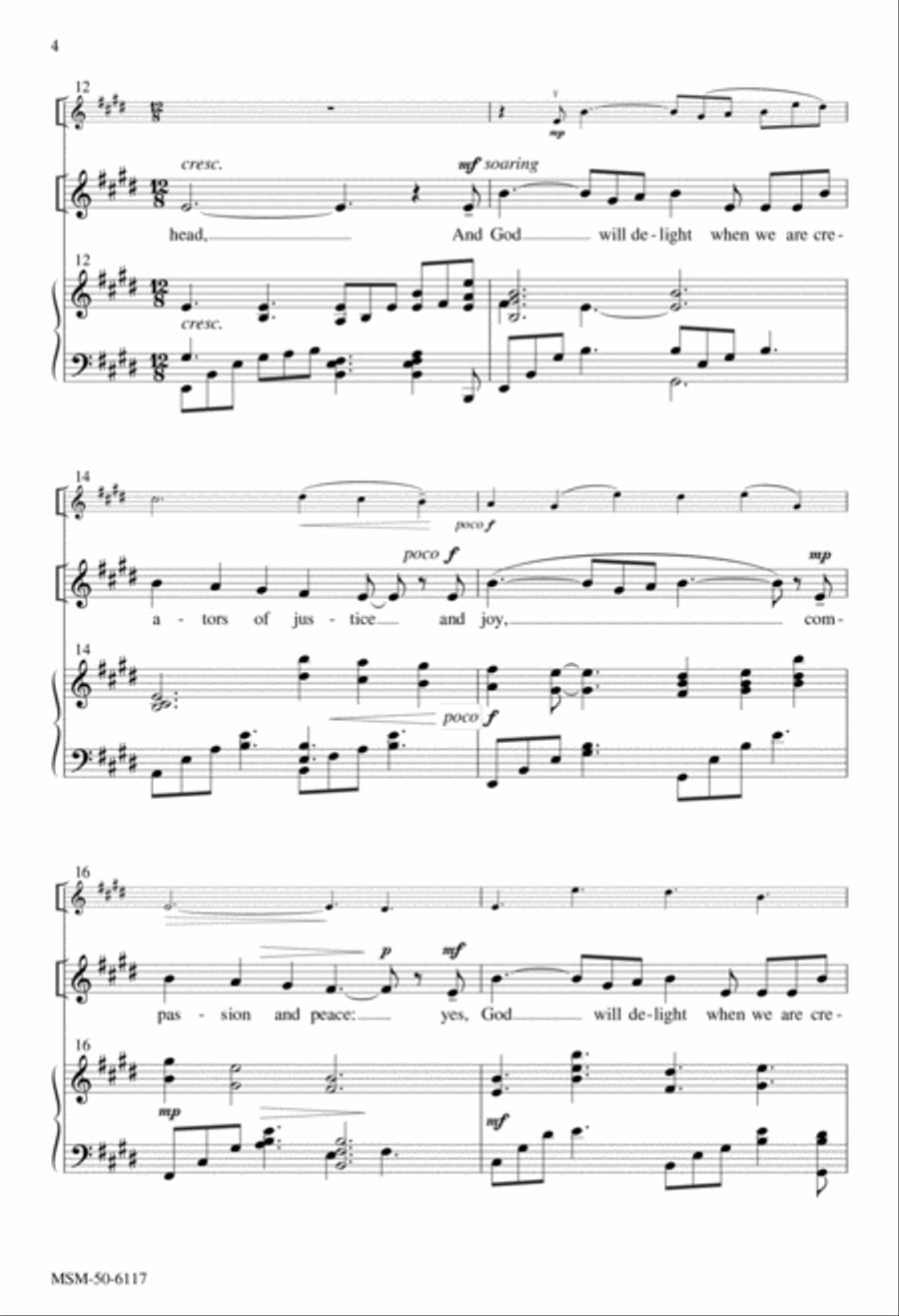 For Everyone Born Unison Choir scores gallery preview page 4